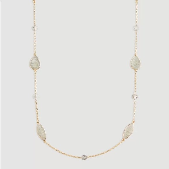 Ann Taylor Crystal Quartz Necklace Gold - Picture 1 of 1